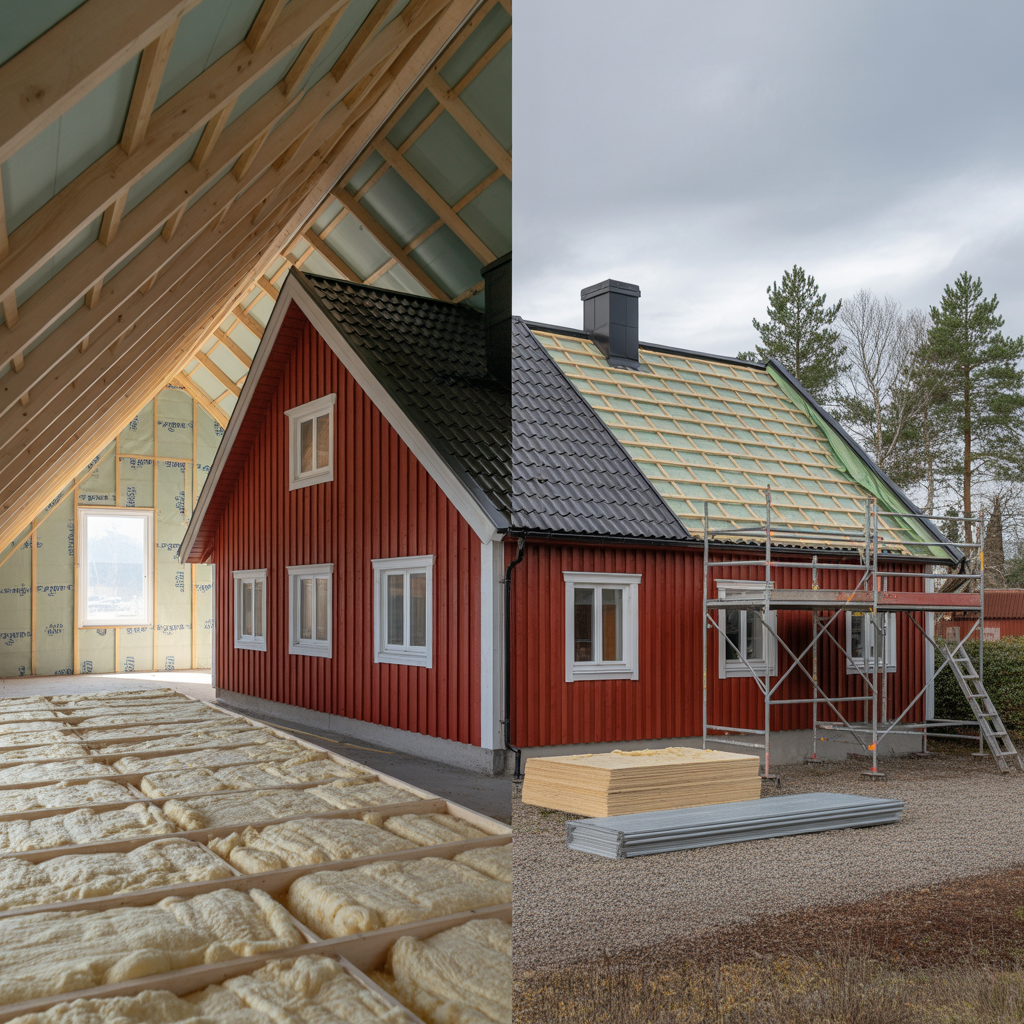 takisolering inifran eller utifran kostnad tid och risker